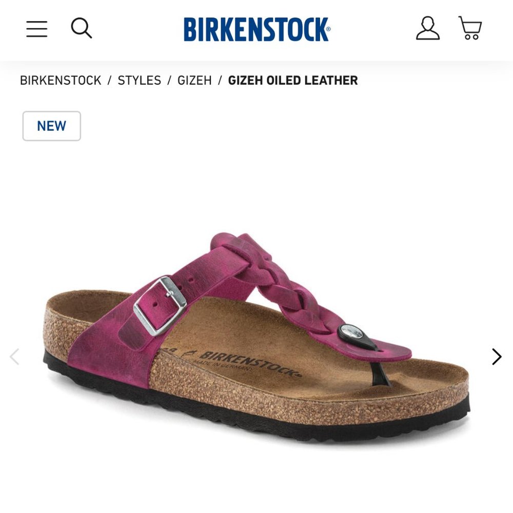 BIRKENSTOCK Gizeh Oiled Leather, Festival Fushia. SIZE 39, US 8 - 8.5.
